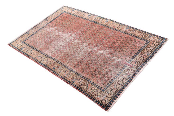 Detail image of 3' 5 x 5' Hand Knotted Ultra Vintage Persian Wool Rug