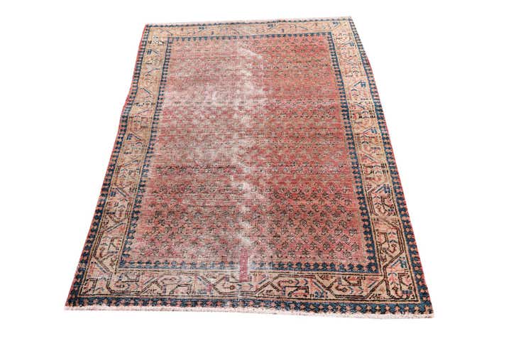 3' 5 x 5' Hand Knotted Ultra Vintage Persian Wool Rug