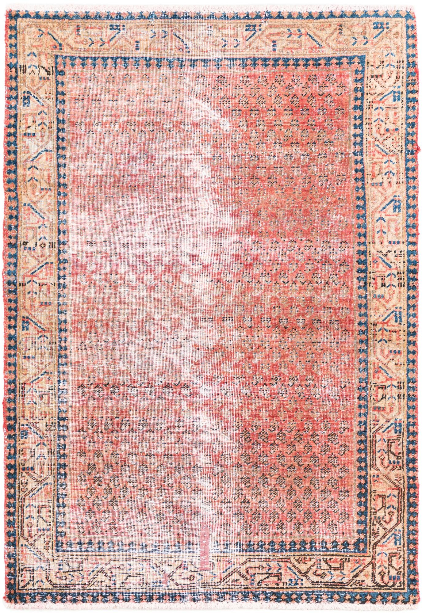 3' 5 x 5' Hand Knotted Ultra Vintage Persian Wool Rug
