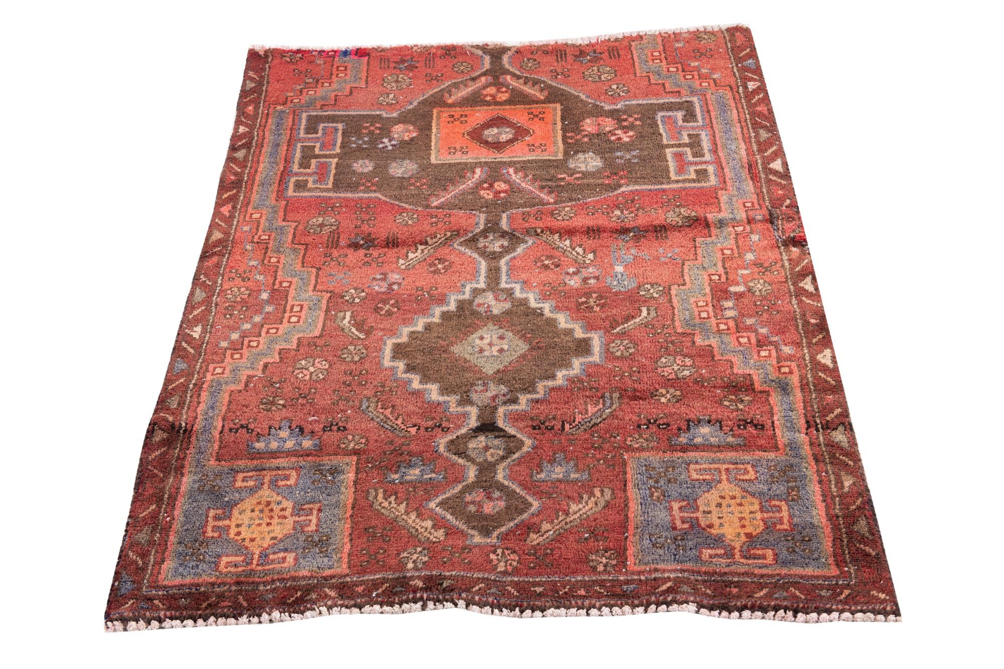 105cm x 125cm anudado a mano Ultra Vintage Alfombra Persa Lana
