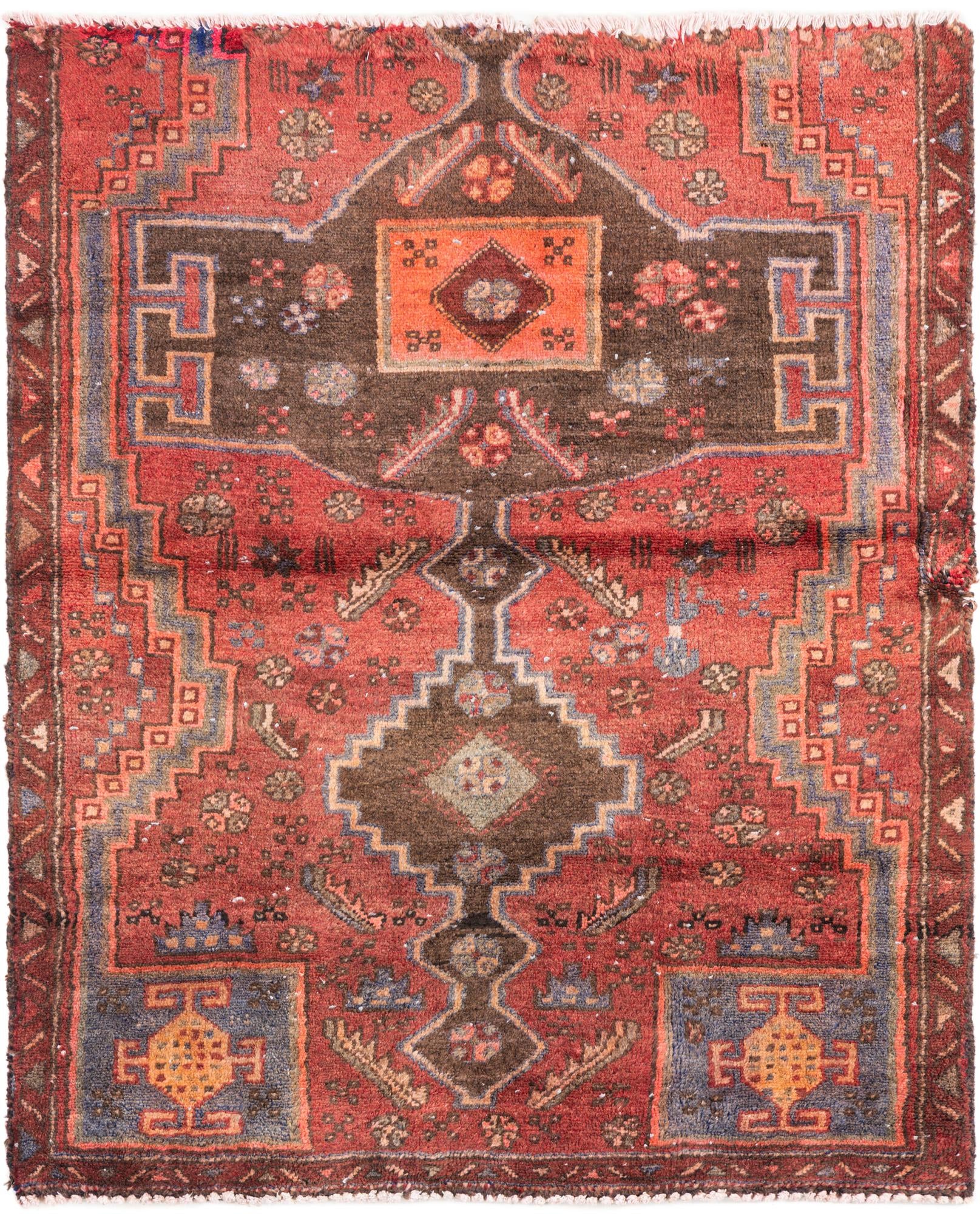 105cm x 125cm anudado a mano Ultra Vintage Alfombra Persa Lana