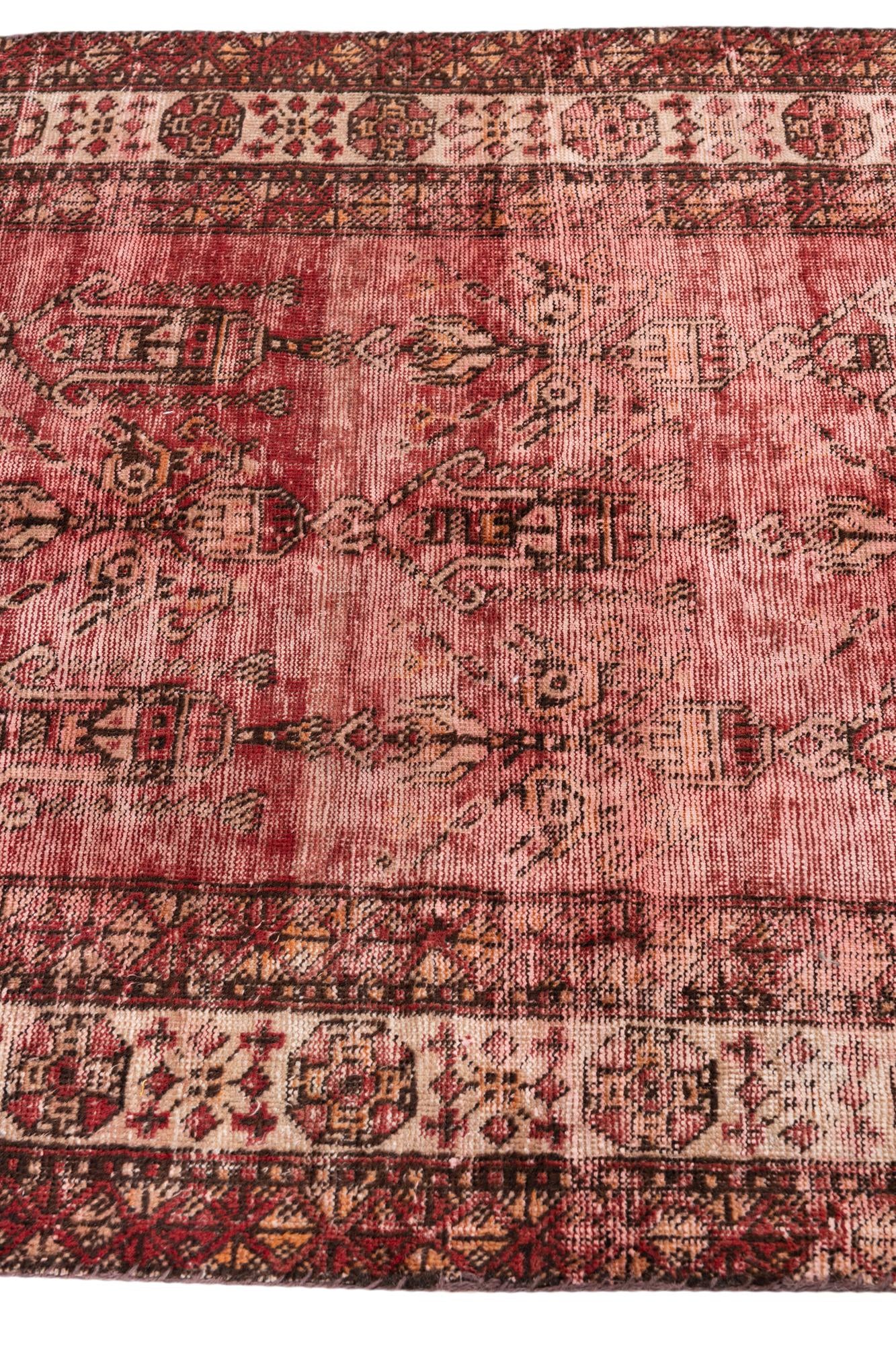 3' 10 x 6' 8 Hand Knotted Ultra Vintage Persian Wool Rug