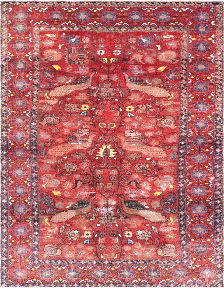 Detail image of 3' 6 x 6' 5 Hand Knotted Ultra Vintage Persian Wool Rug