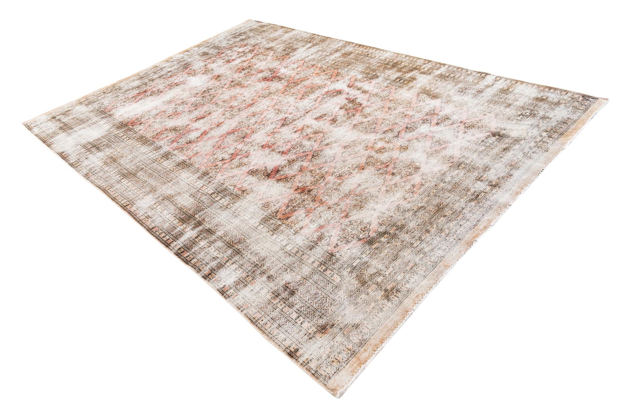 7' x 9' 9 Hand Knotted Ultra Vintage Persian Wool Rug