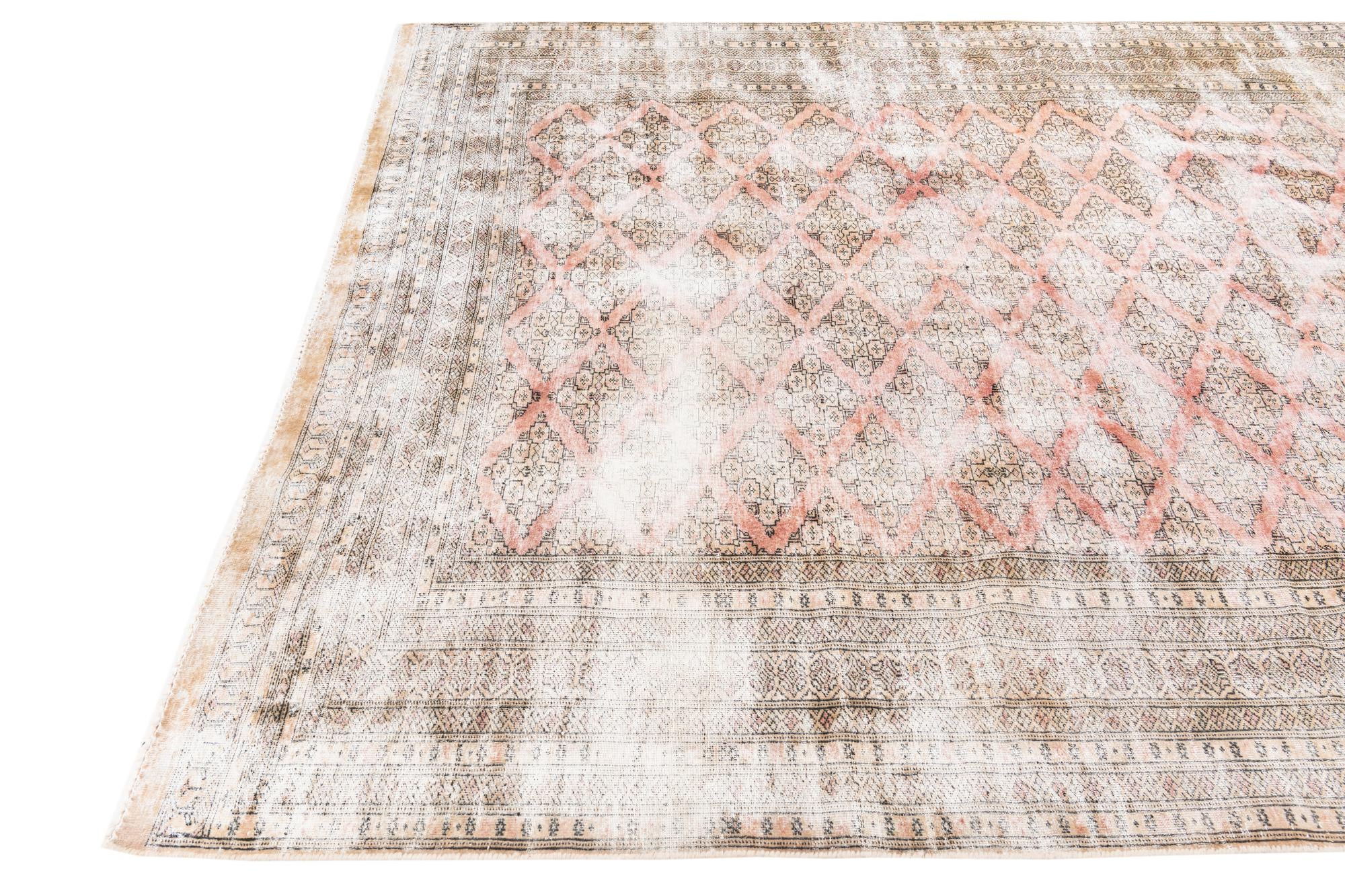 7' x 9' 9 Hand Knotted Ultra Vintage Persian Wool Rug