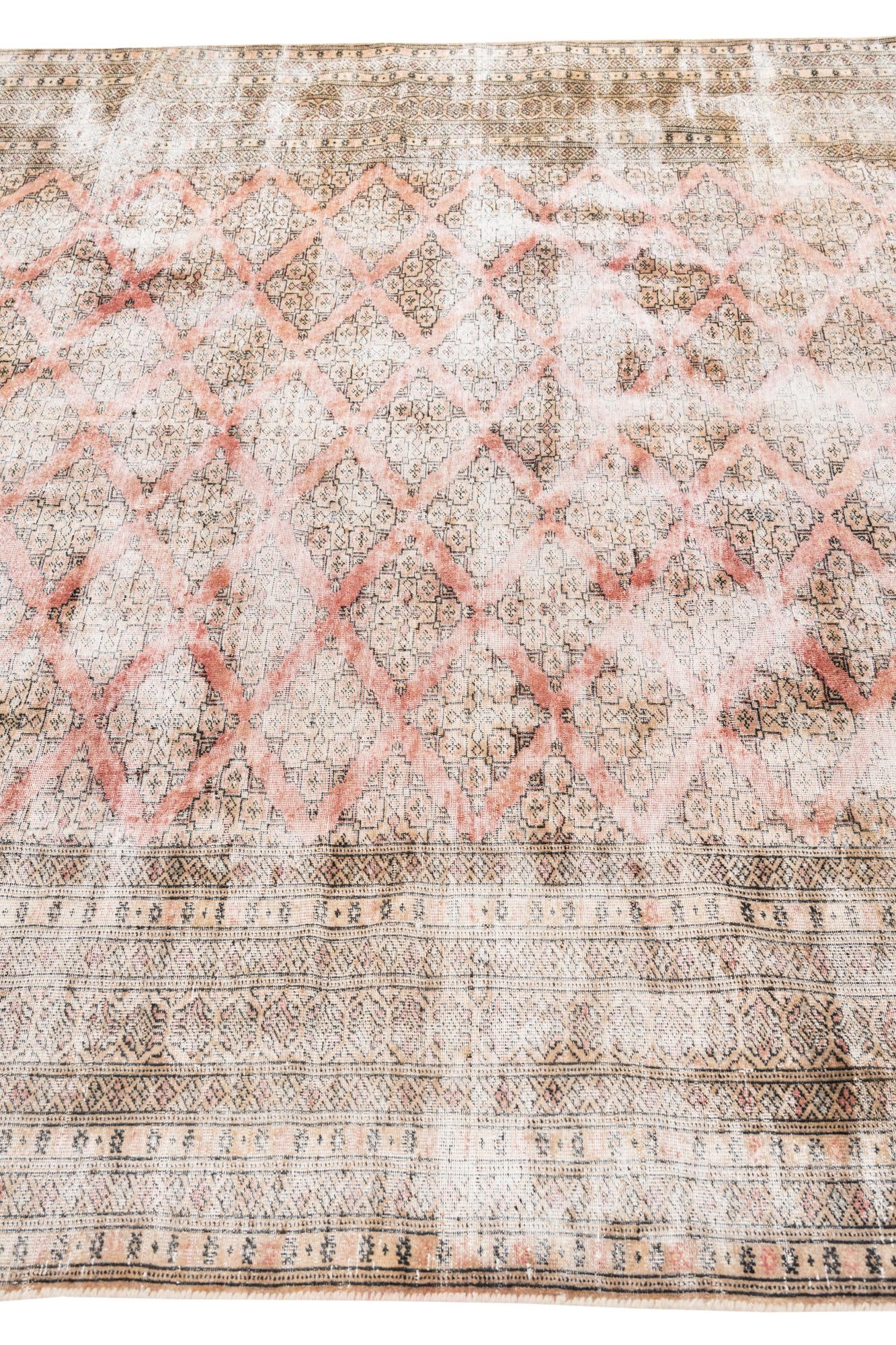 7' x 9' 9 Hand Knotted Ultra Vintage Persian Wool Rug