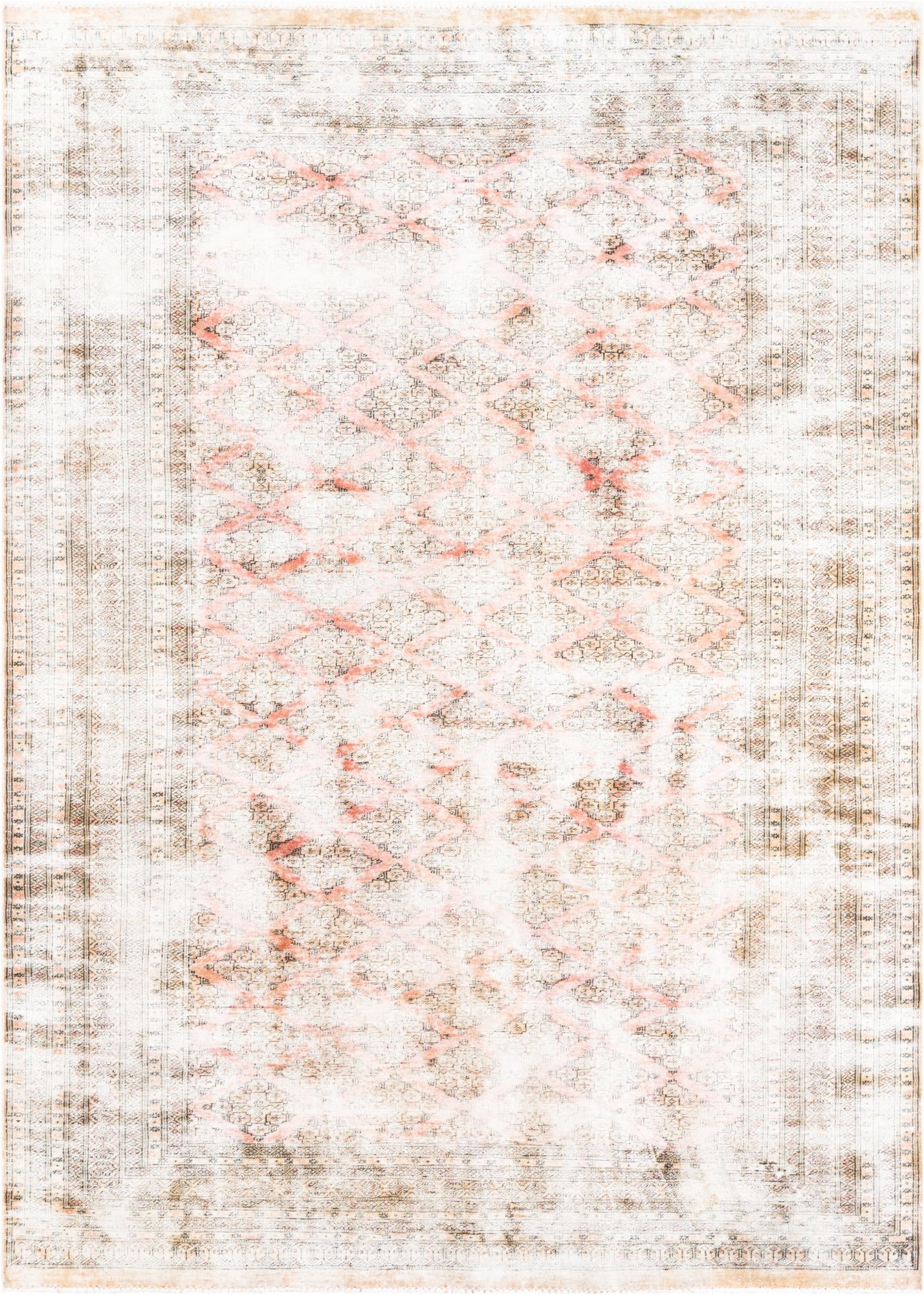 7' x 9' 9 Hand Knotted Ultra Vintage Persian Wool Rug