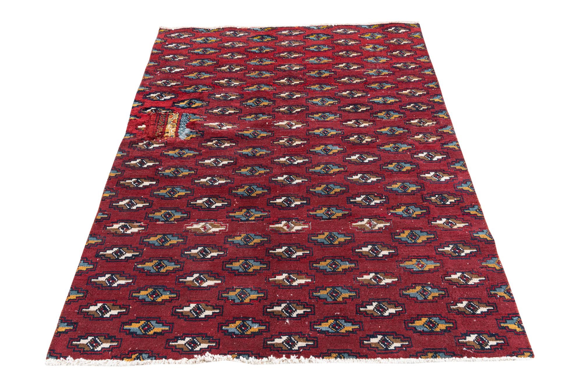 4' 7 x 6' Hand Knotted Ultra Vintage Persian Wool Rug