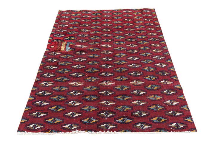 4' 7 x 6' Hand Knotted Ultra Vintage Persian Wool Rug