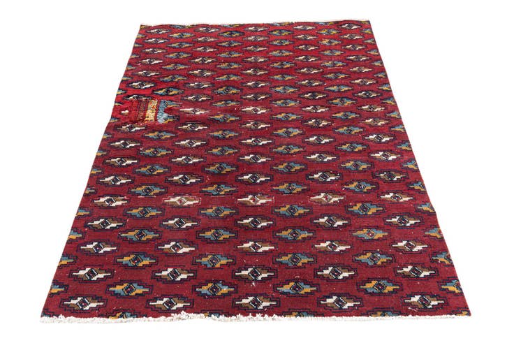 Detail image of 4' 7 x 6' Hand Knotted Ultra Vintage Persian Wool Rug