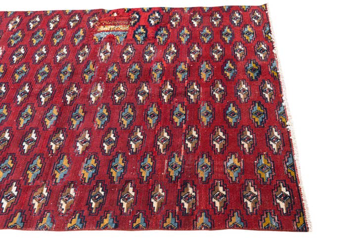 Detail image of 4' 7 x 6' Hand Knotted Ultra Vintage Persian Wool Rug