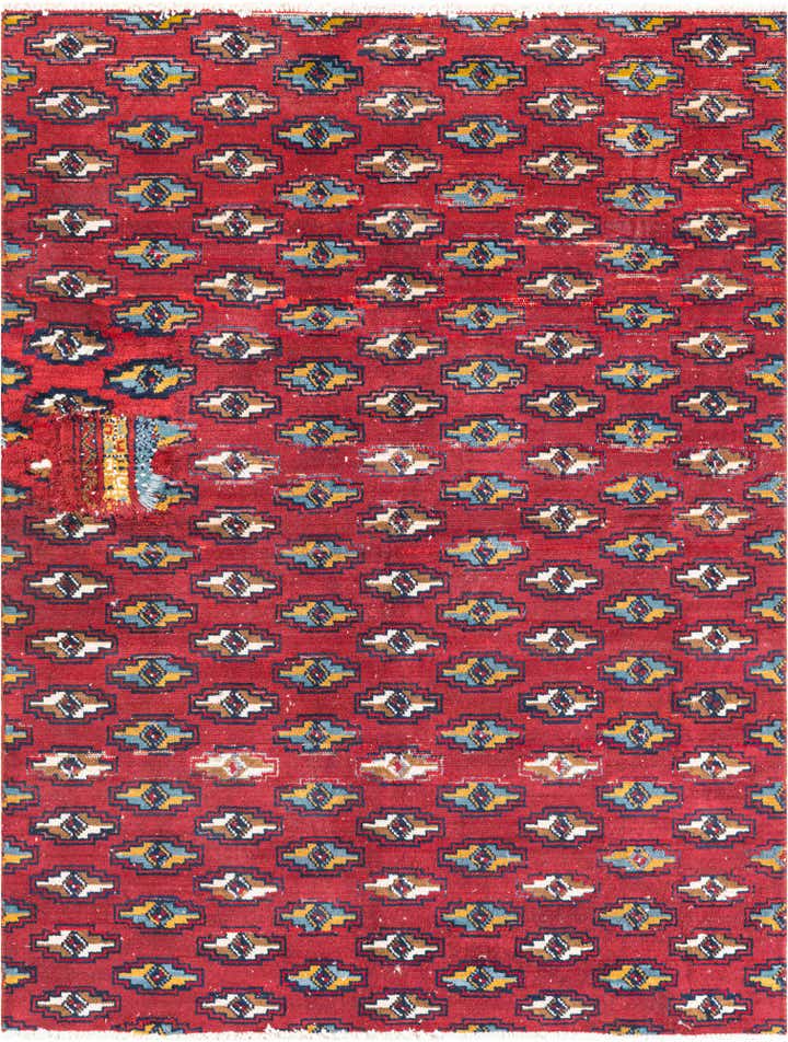 4' 7 x 6' Hand Knotted Ultra Vintage Persian Wool Rug