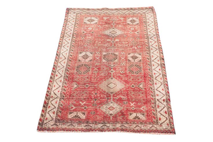 Detail image of 2' 9 x 4' 5 Hand Knotted Ultra Vintage Persian Wool Rug