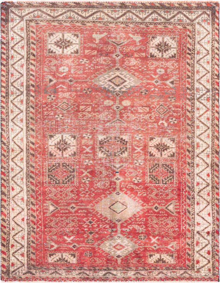 Detail image of 2' 9 x 4' 5 Hand Knotted Ultra Vintage Persian Wool Rug