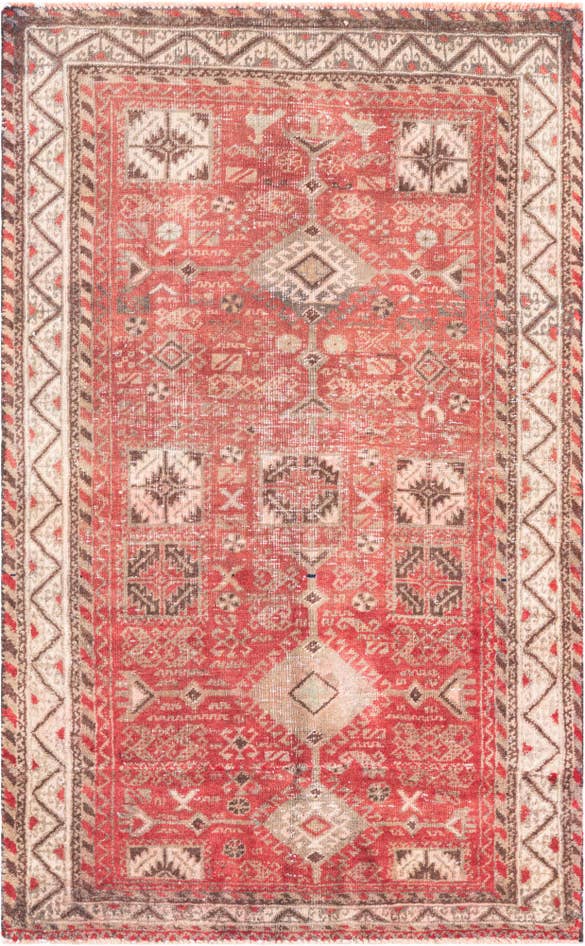 Detail image of 2' 9 x 4' 5 Hand Knotted Ultra Vintage Persian Wool Rug