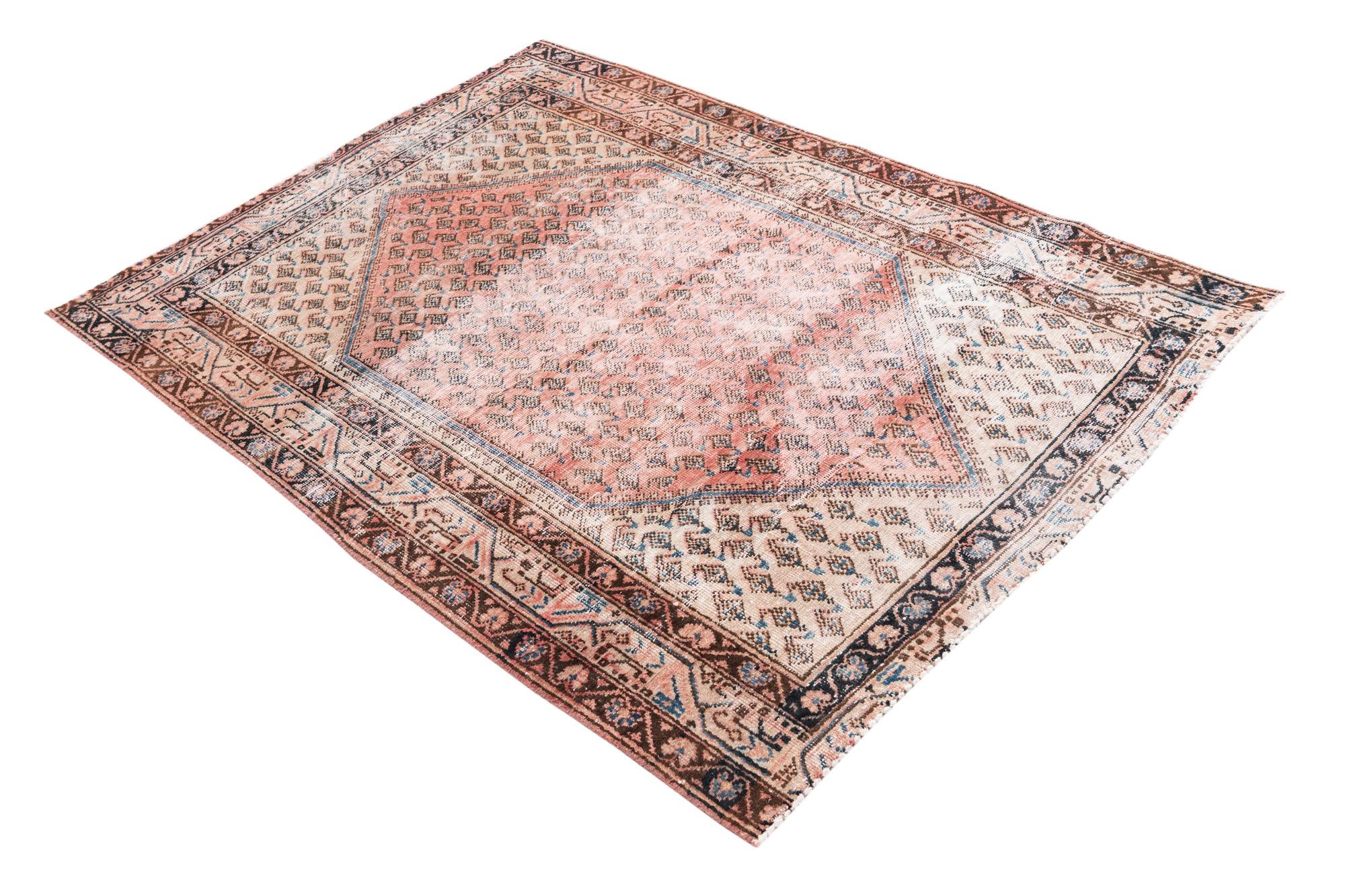 4' 2 x 6' Hand Knotted Ultra Vintage Persian Wool Rug