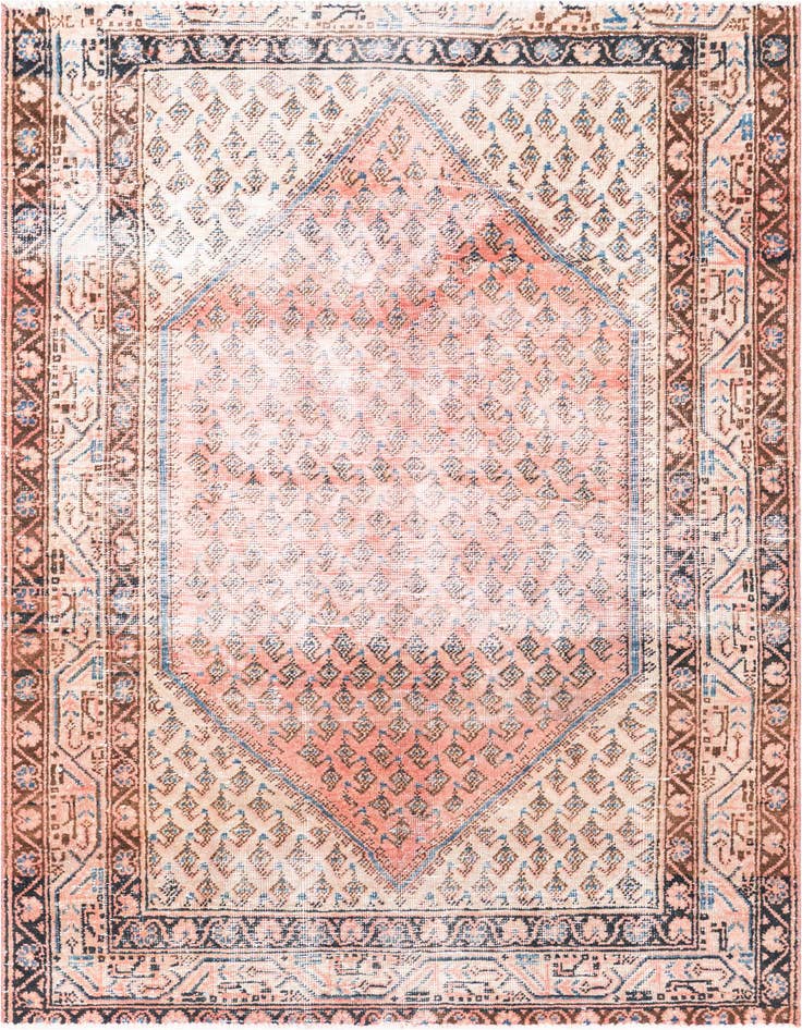 Detail image of 4' 2 x 6' Hand Knotted Ultra Vintage Persian Wool Rug