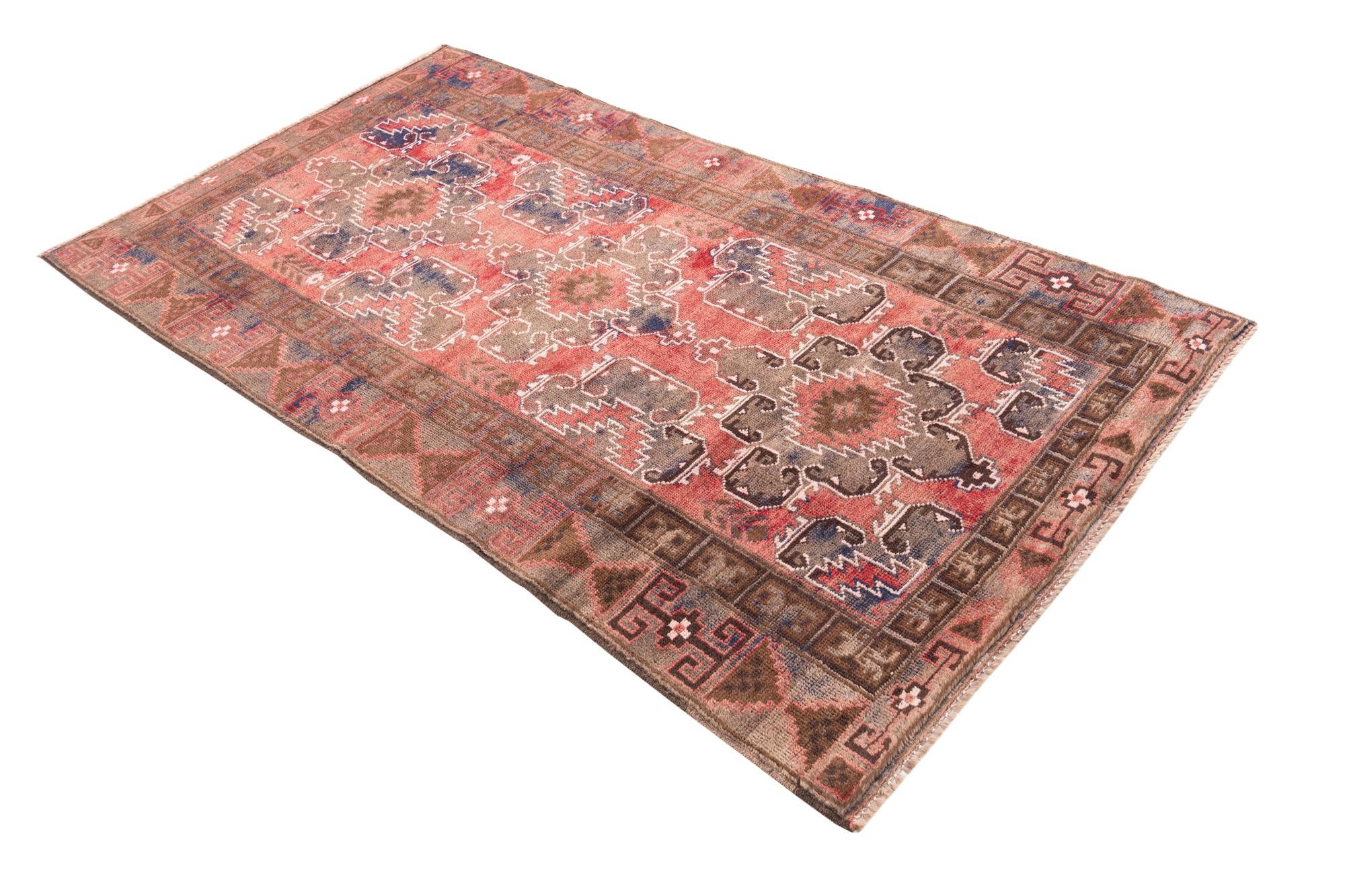 3' 6 x 6' 9 Hand Knotted Ultra Vintage Persian Wool Rug