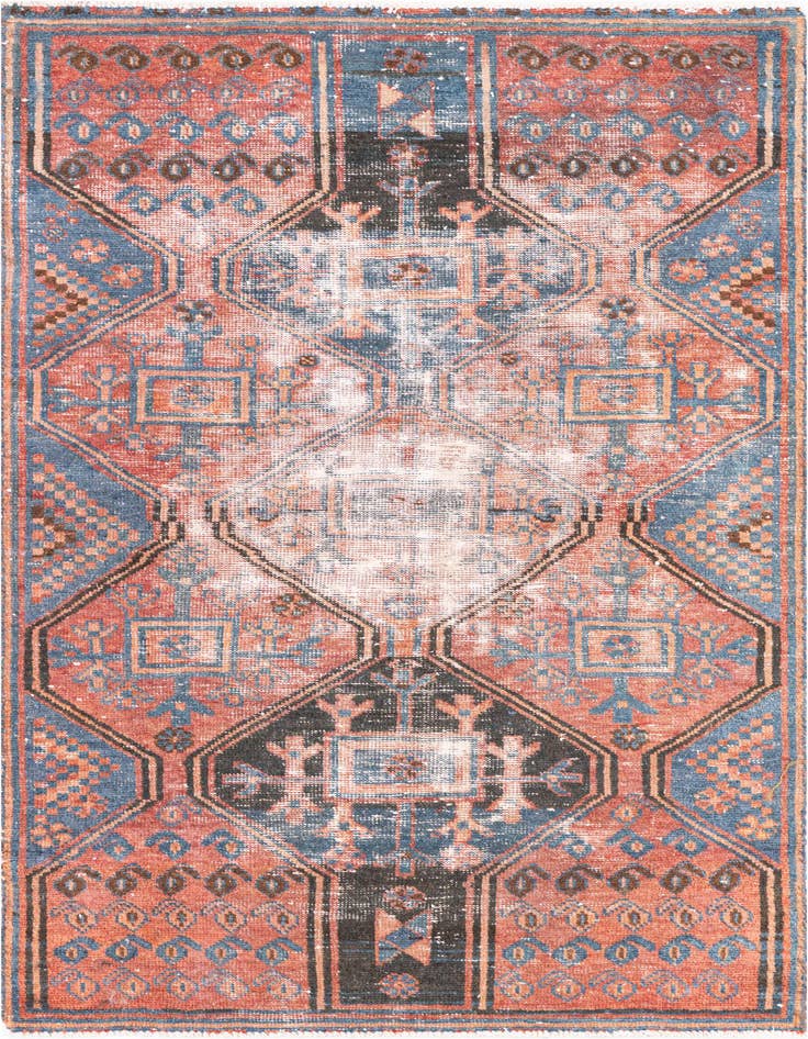 Detail image of 3' 9 x 6' Hand Knotted Ultra Vintage Persian Wool Rug