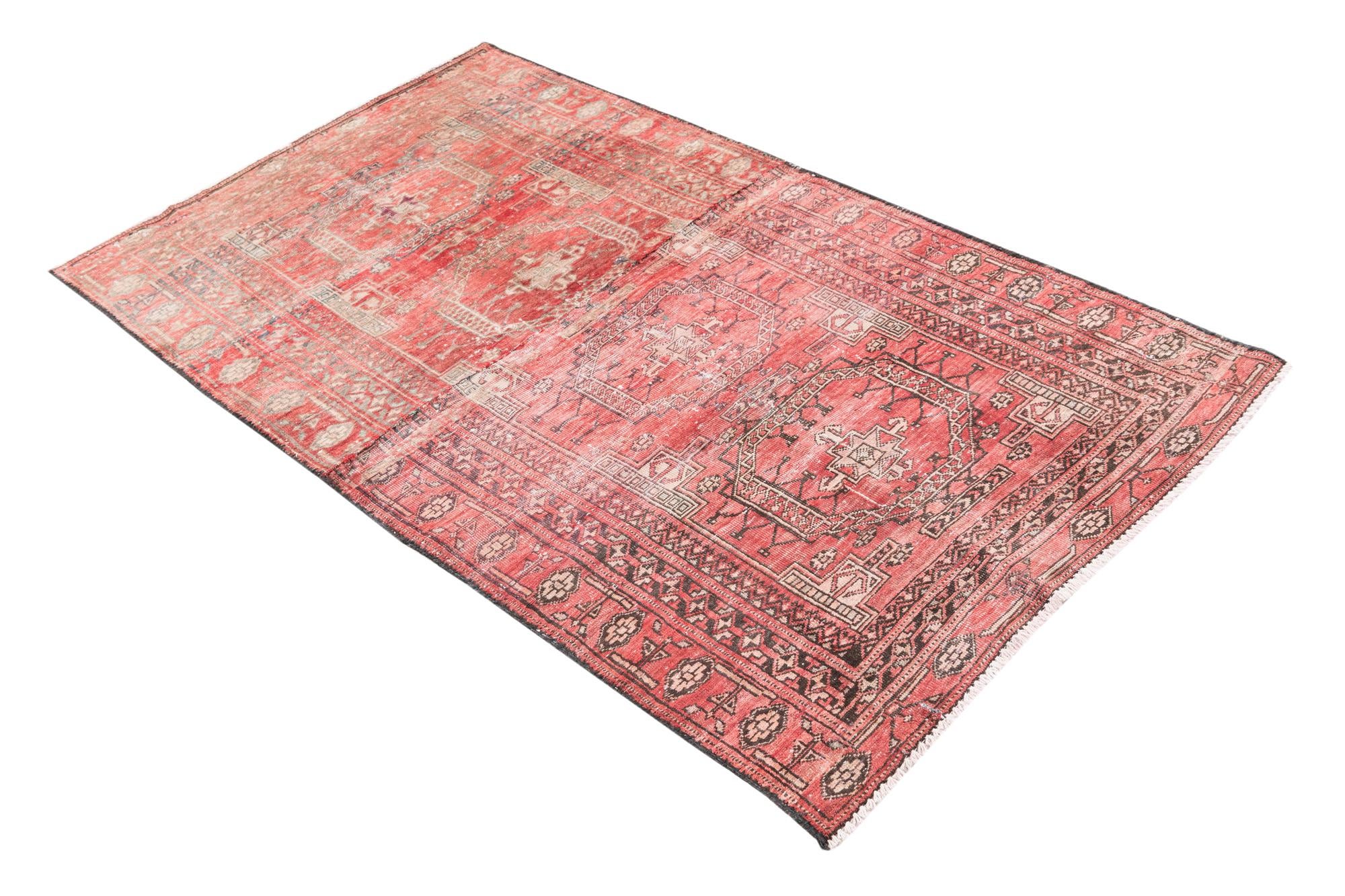 3' 5 x 5' 10 Hand Knotted Ultra Vintage Persian Wool Rug