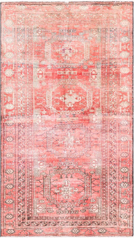 Detail image of 3' 5 x 5' 10 Hand Knotted Ultra Vintage Persian Wool Rug
