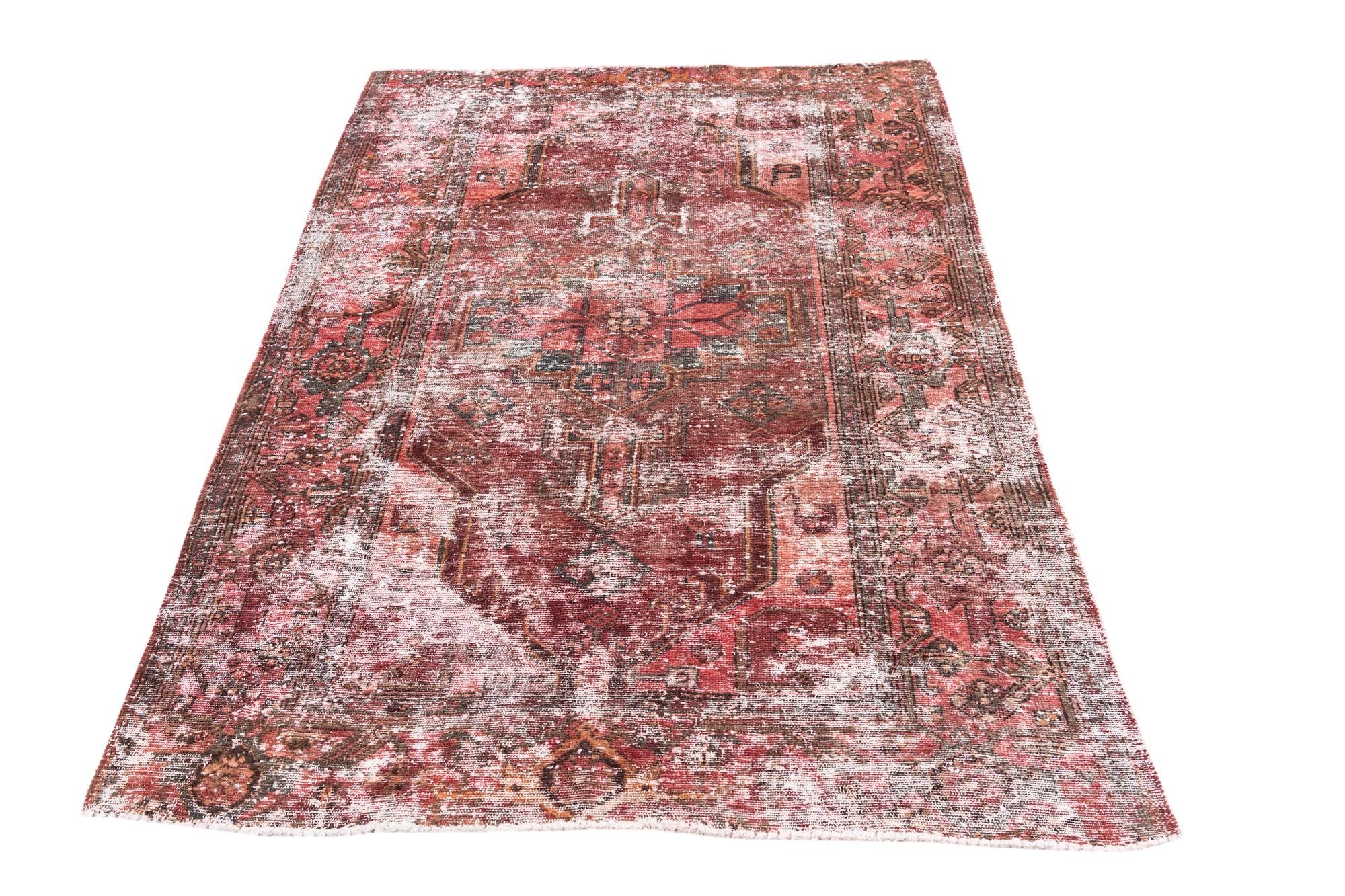 4' 4 x 6' 1 Hand Knotted Ultra Vintage Persian Wool Rug