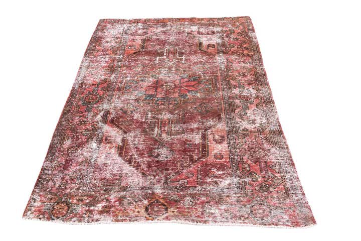 4' 4 x 6' 1 Hand Knotted Ultra Vintage Persian Wool Rug