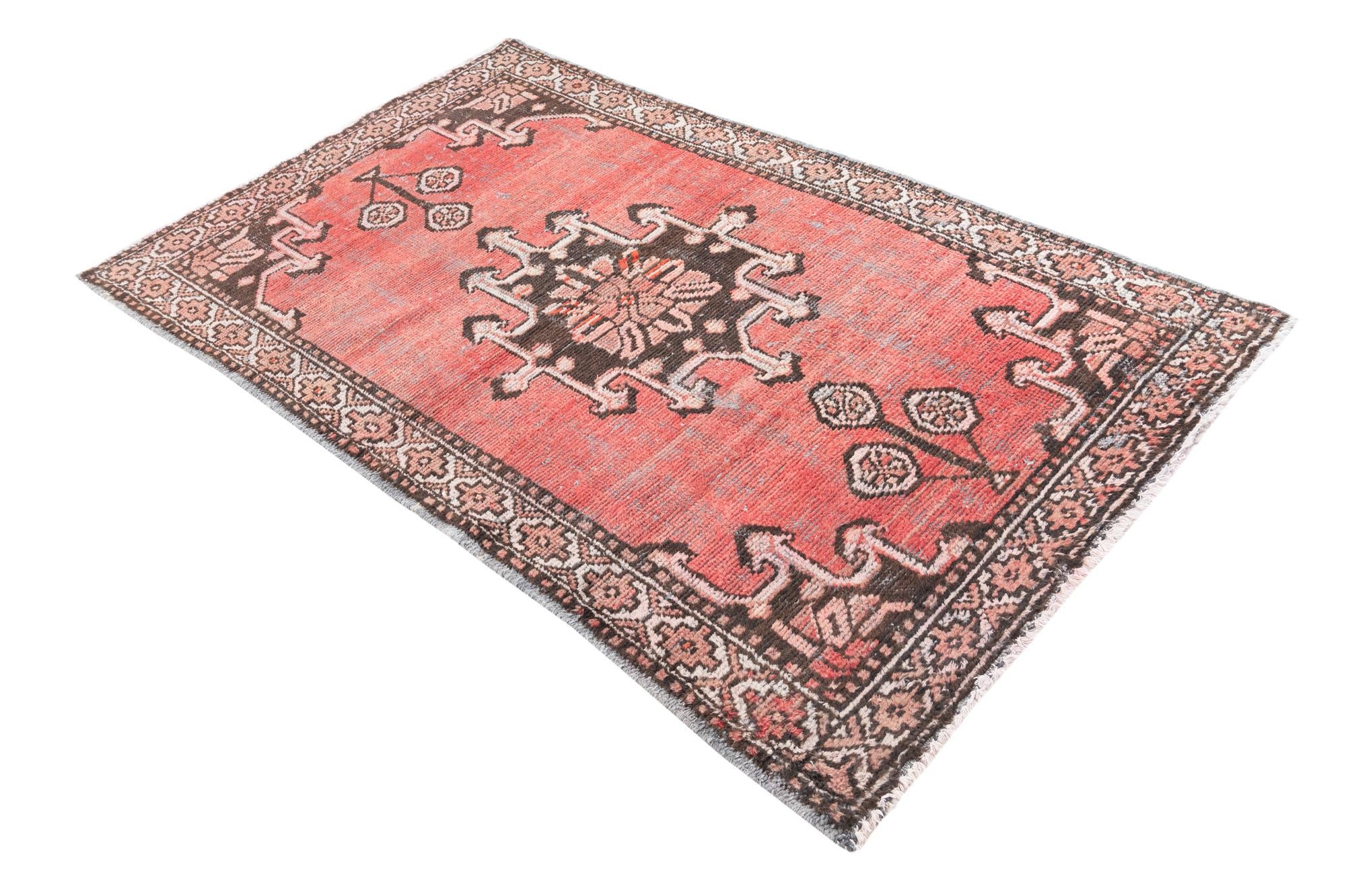 3' 9 x 6' 5 Hand Knotted Ultra Vintage Persian Wool Rug