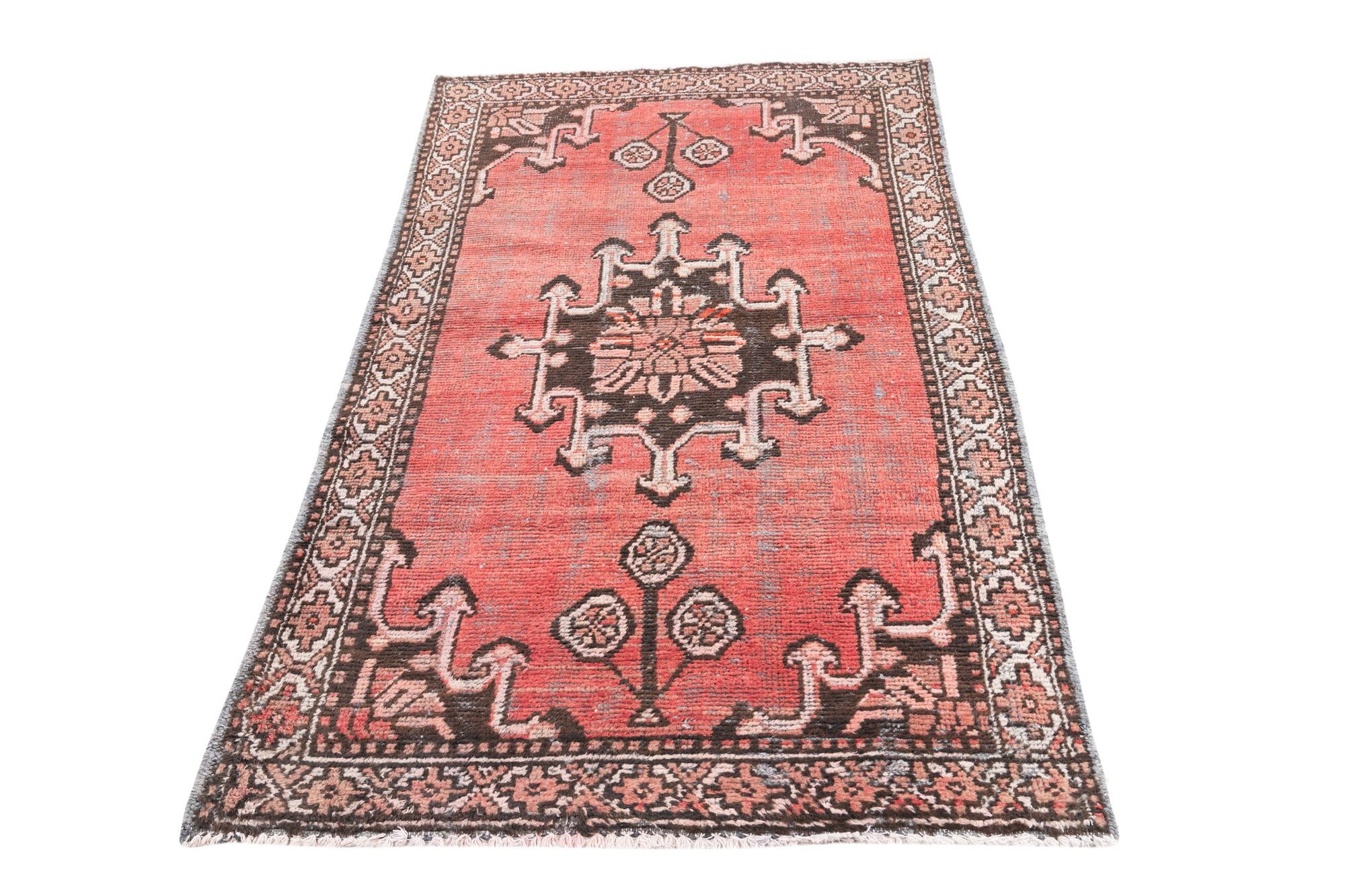 3' 9 x 6' 5 Hand Knotted Ultra Vintage Persian Wool Rug