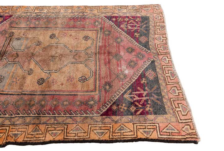 4' 9 x 5' 10 Hand Knotted Ultra Vintage Persian Wool Rug