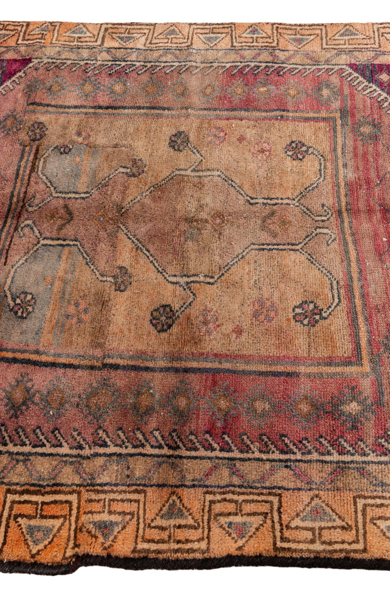4' 9 x 5' 10 Hand Knotted Ultra Vintage Persian Wool Rug