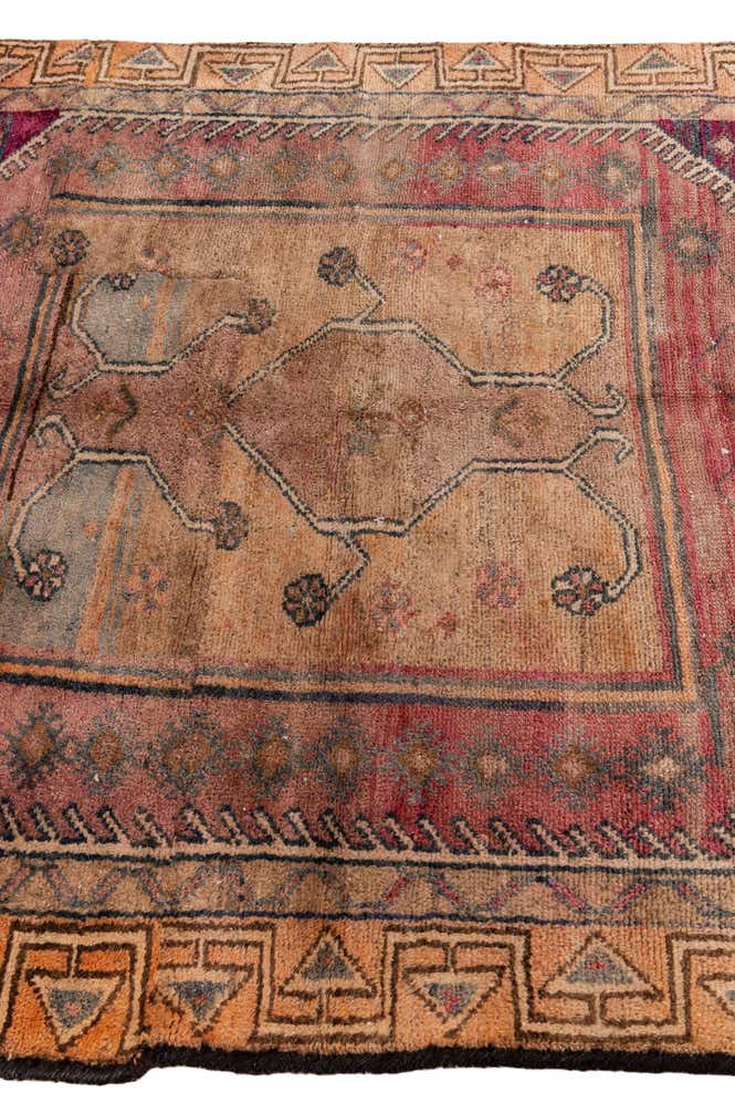 4' 9 x 5' 10 Hand Knotted Ultra Vintage Persian Wool Rug
