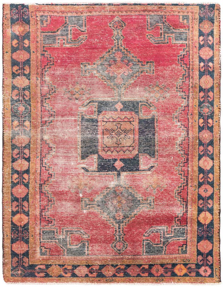Detail image of 4' x 6' 10 Hand Knotted Ultra Vintage Persian Wool Rug