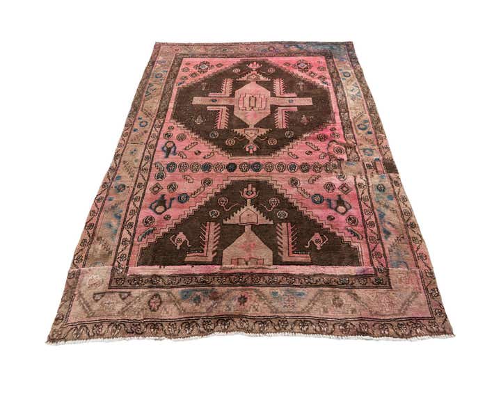 5' 2 x 7' 4 Hand Knotted Ultra Vintage Persian Wool Rug