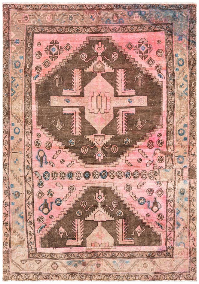 Detail image of 5' 2 x 7' 4 Hand Knotted Ultra Vintage Persian Wool Rug