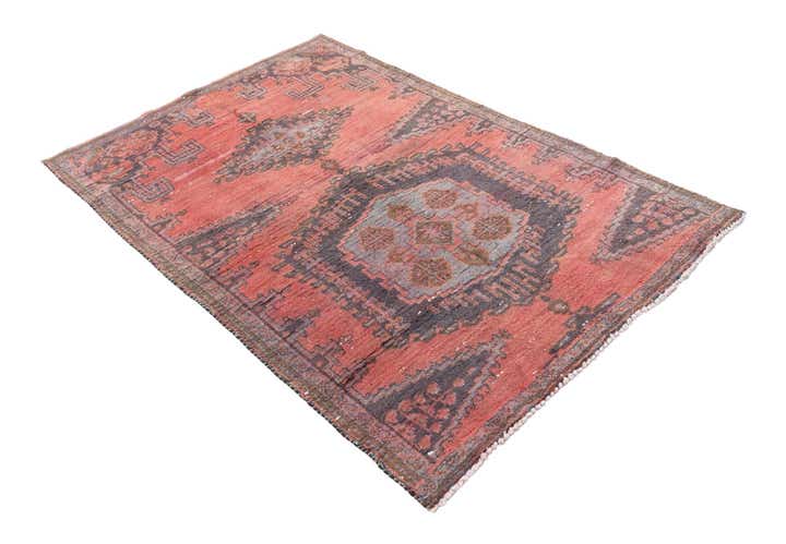 4' x 6' Hand Knotted Ultra Vintage Persian Wool Rug