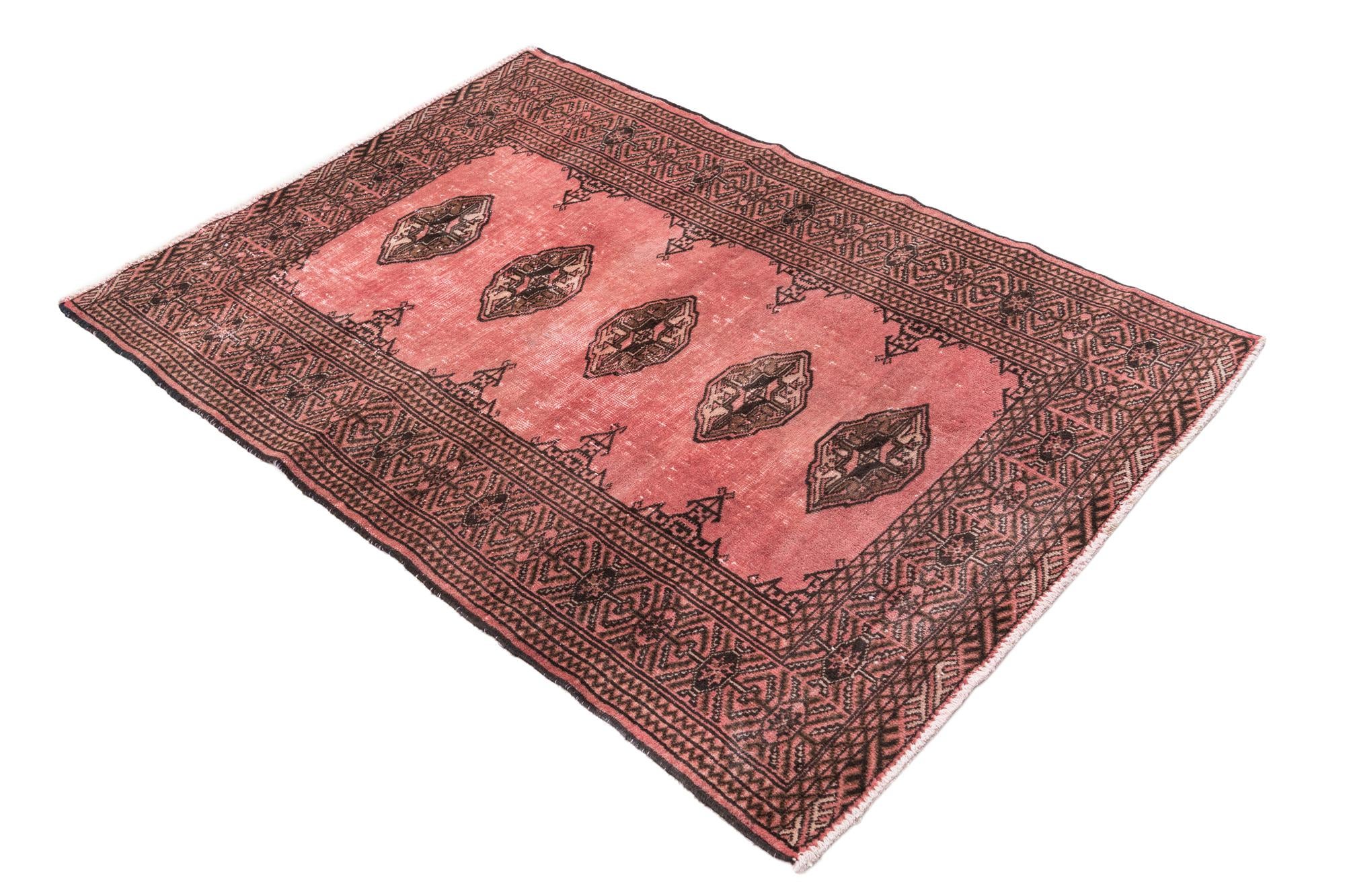 3' 5 x 4' 9 Hand Knotted Ultra Vintage Persian Wool Rug