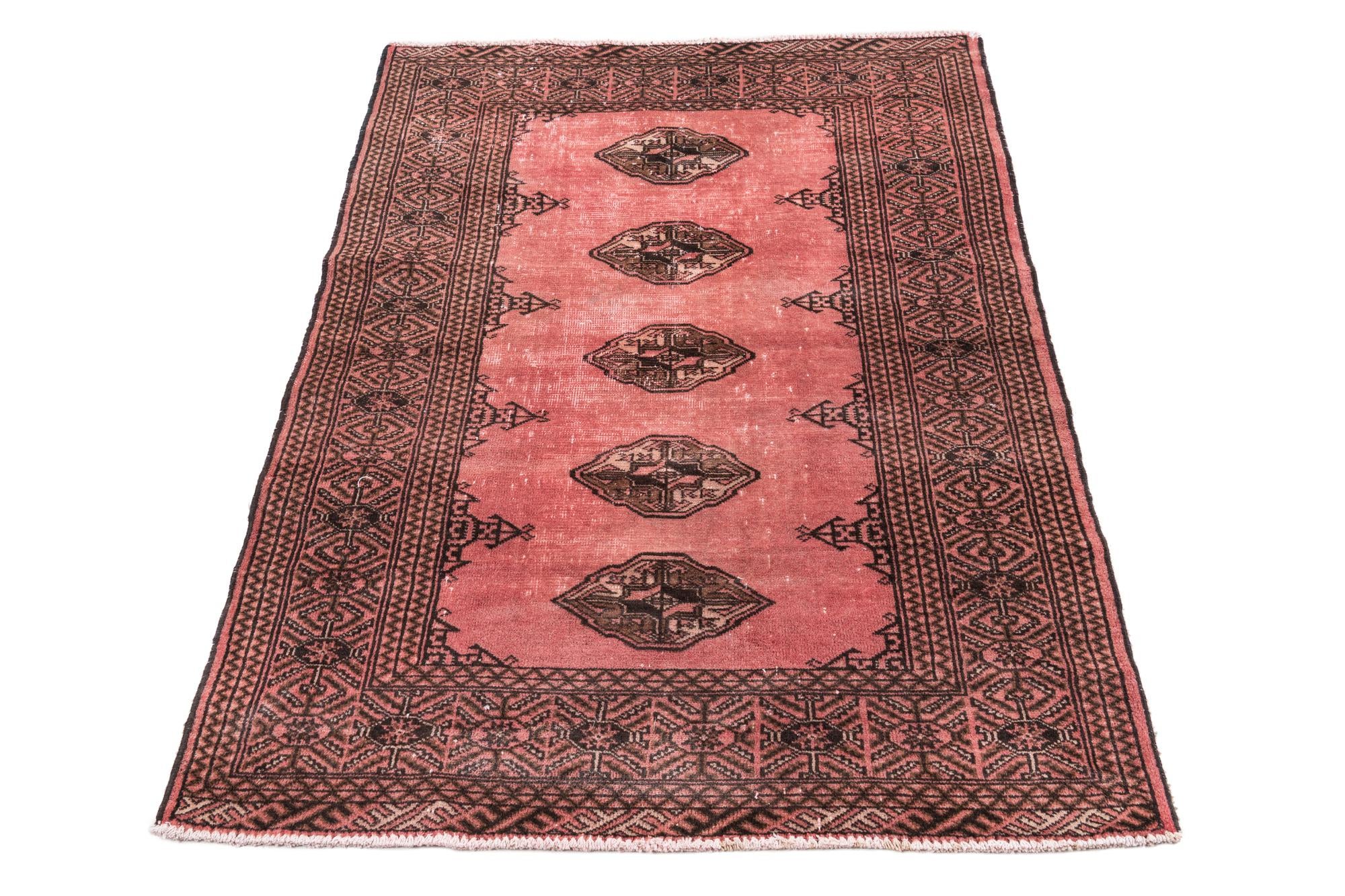 3' 5 x 4' 9 Hand Knotted Ultra Vintage Persian Wool Rug
