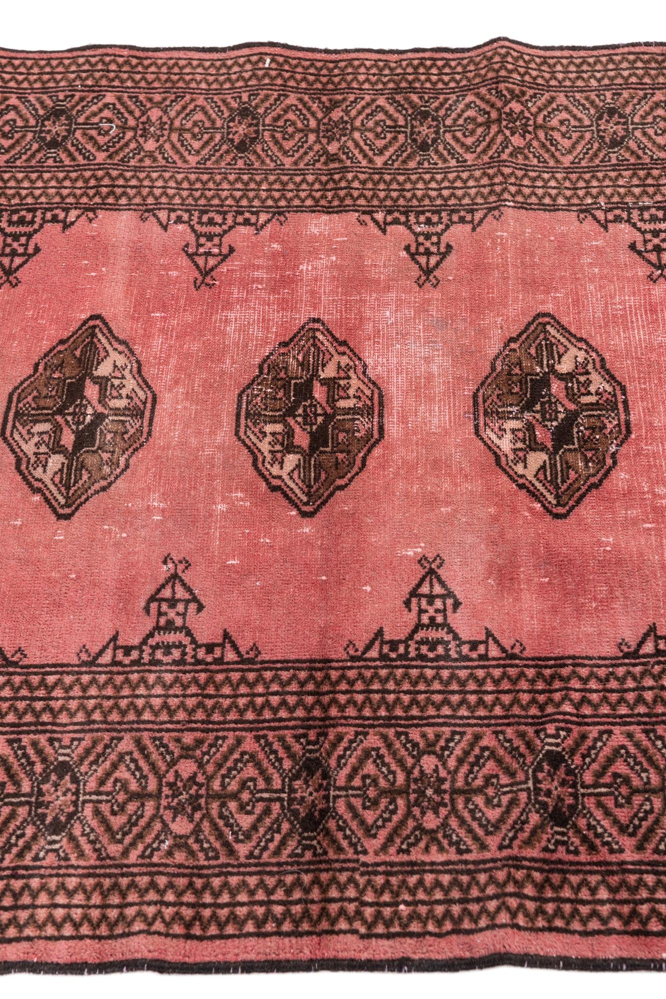 3' 5 x 4' 9 Hand Knotted Ultra Vintage Persian Wool Rug