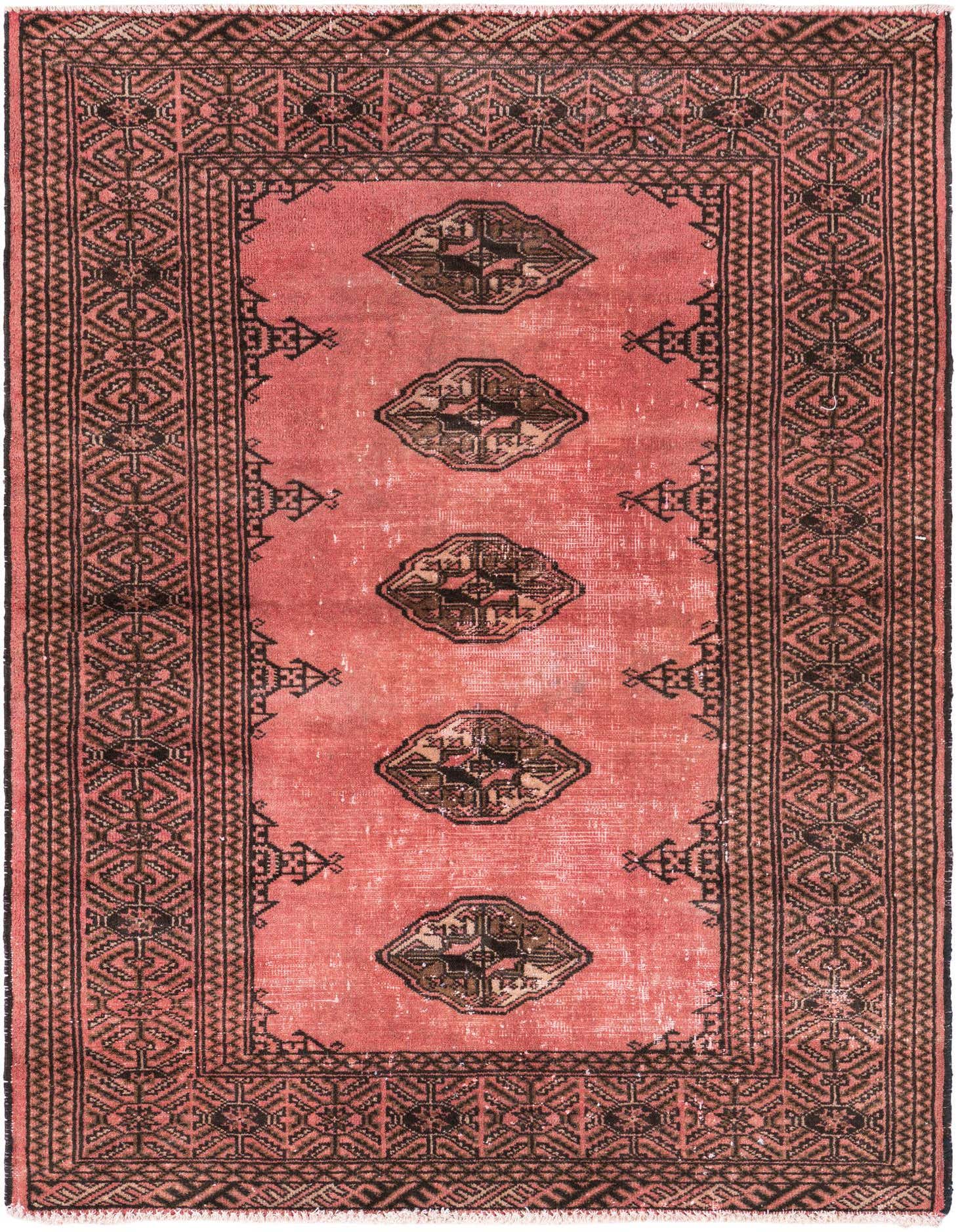 Primary image 3' 5 x 4' 9  Hand Knotted Ultra Vintage Persian Wool Rug