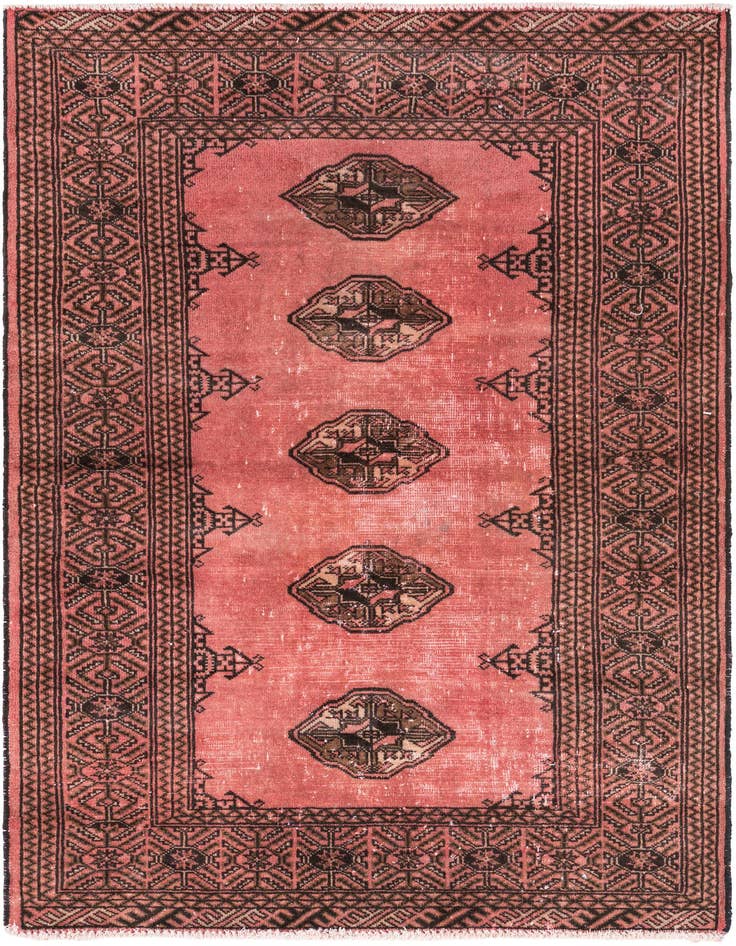 Detail image of 3' 5 x 4' 9 Hand Knotted Ultra Vintage Persian Wool Rug