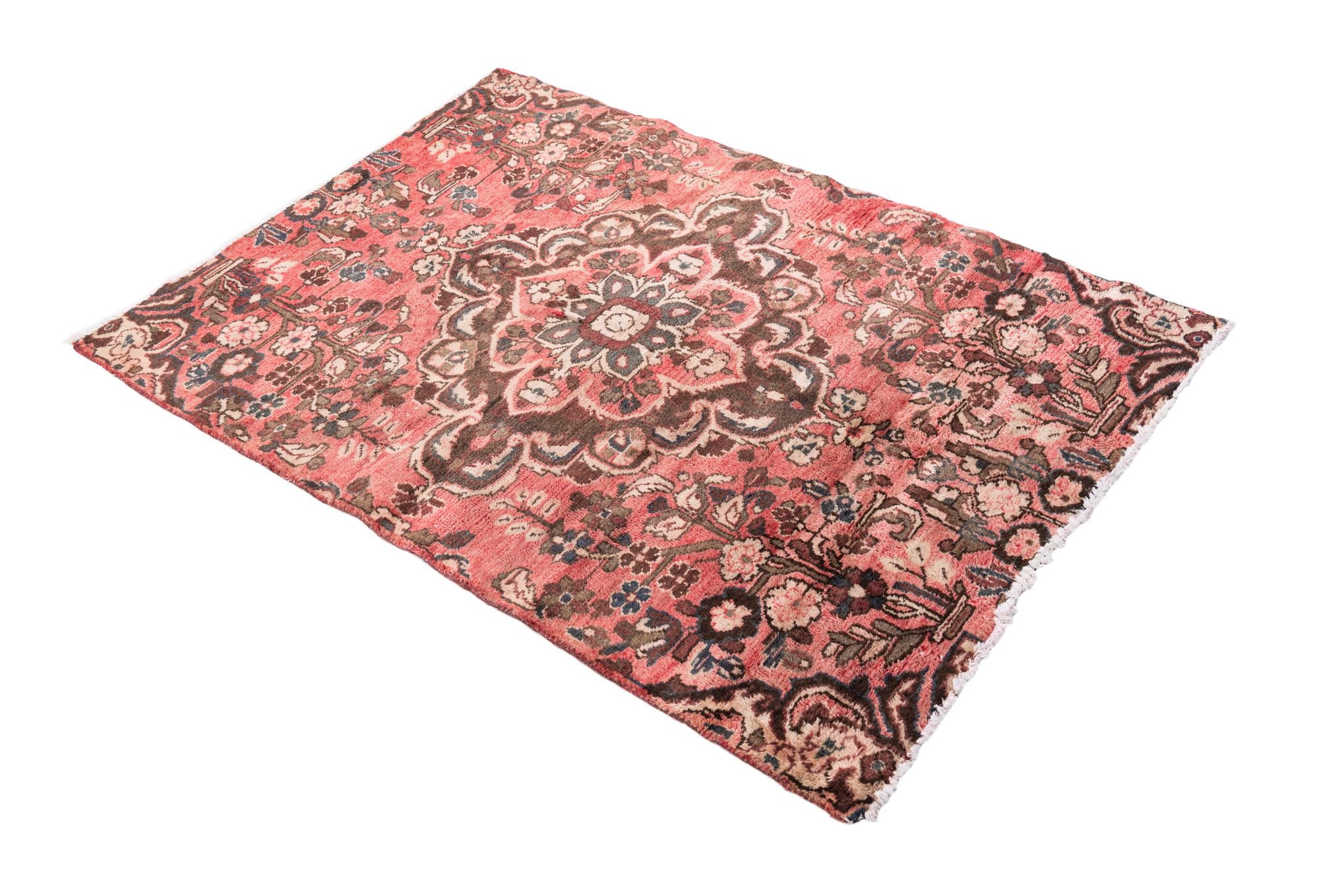 3' 4 x 4' 9 Hand Knotted Ultra Vintage Persian Wool Rug