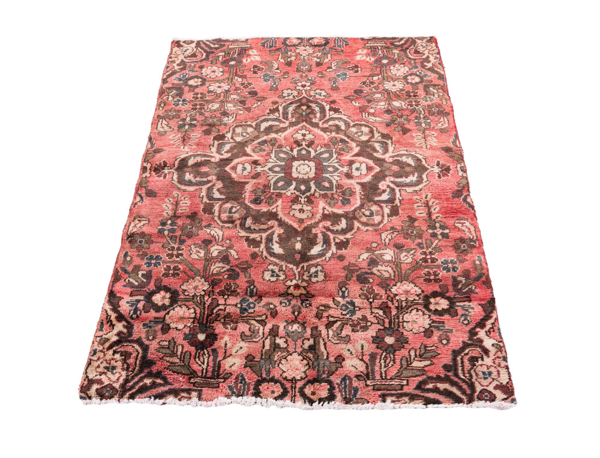 3' 4 x 4' 9 Hand Knotted Ultra Vintage Persian Wool Rug