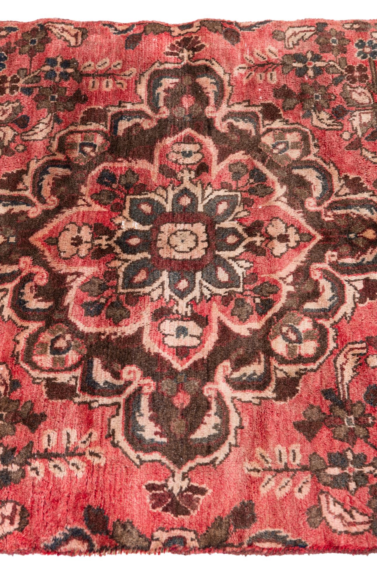 3' 4 x 4' 9 Hand Knotted Ultra Vintage Persian Wool Rug