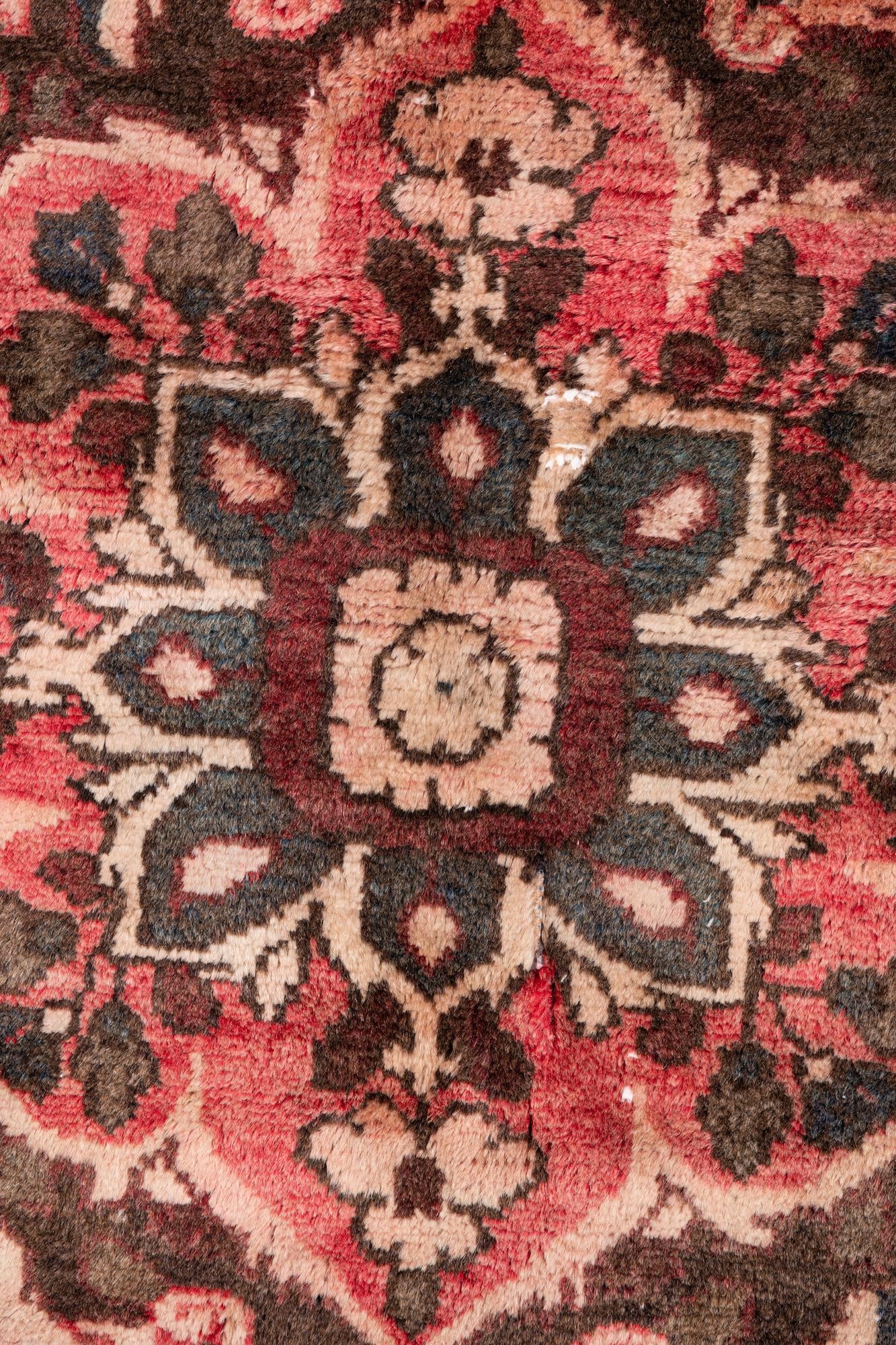 3' 4 x 4' 9 Hand Knotted Ultra Vintage Persian Wool Rug