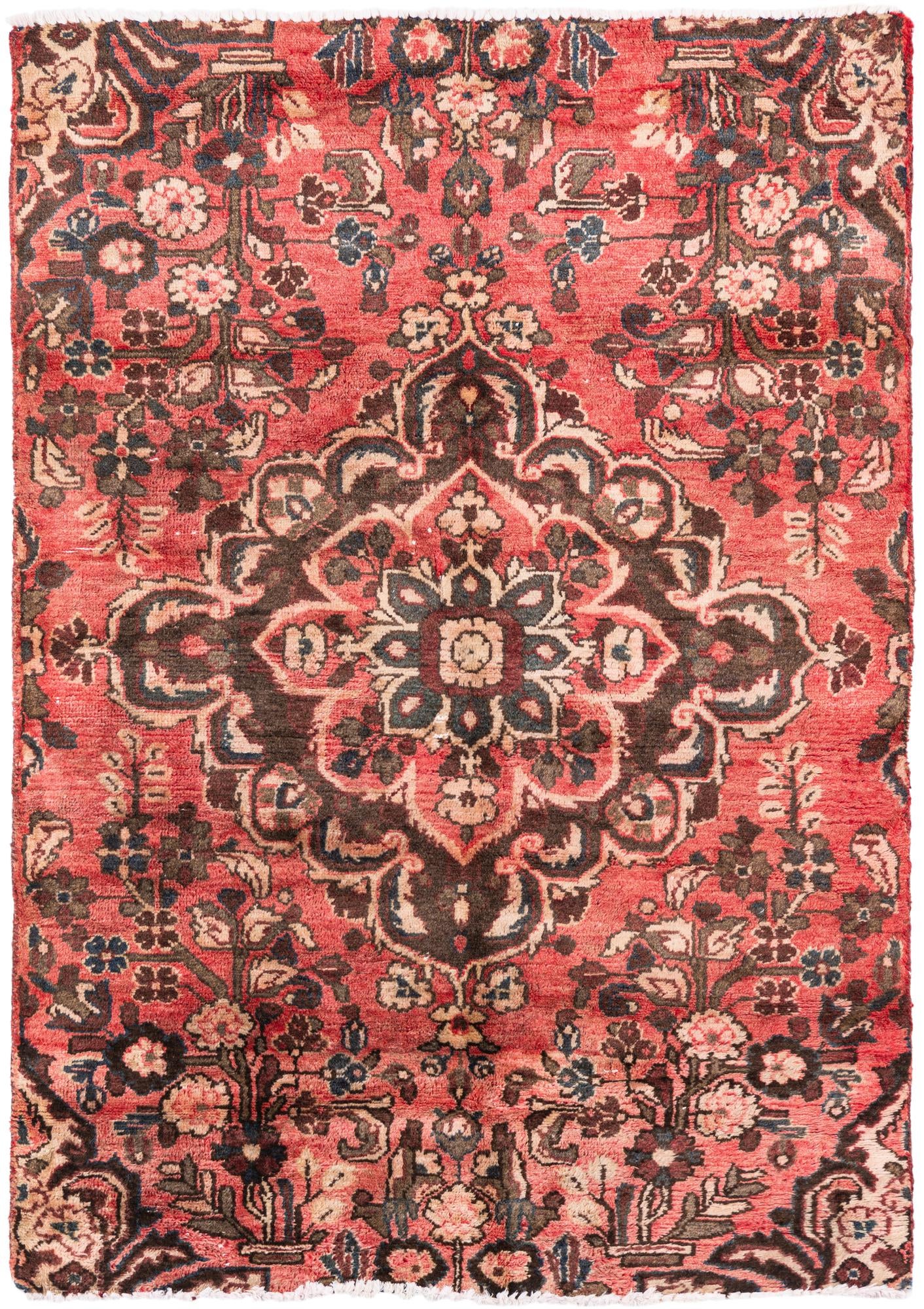 3' 4 x 4' 9 Hand Knotted Ultra Vintage Persian Wool Rug