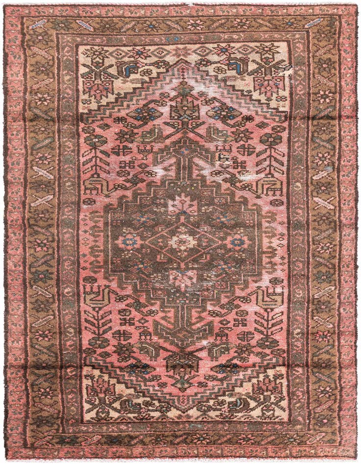 Detail image of 3' 3 x 6' 8 Hand Knotted Ultra Vintage Persian Wool Rug