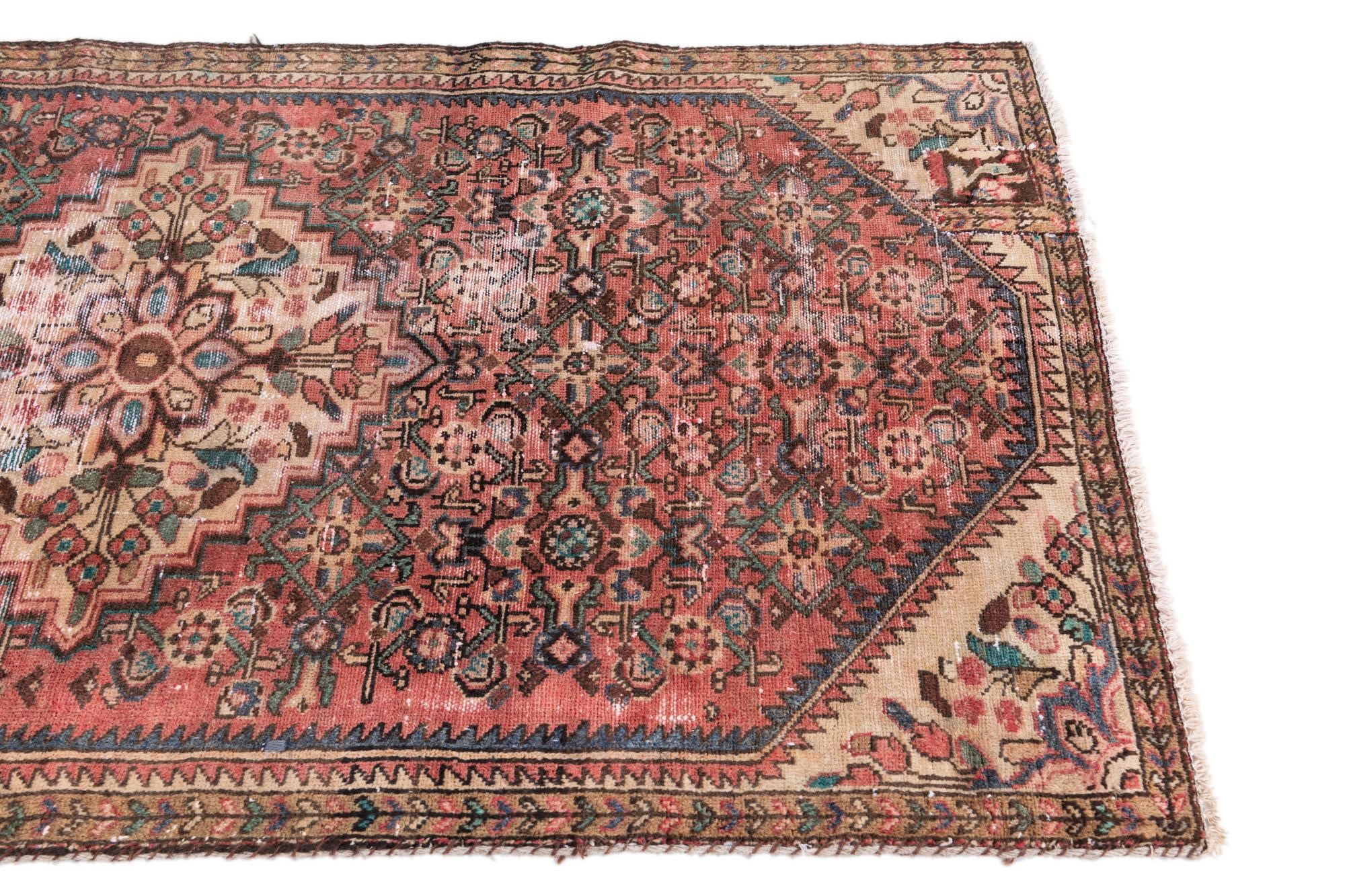 3' 7 x 6' 5 Hand Knotted Ultra Vintage Persian Wool Rug