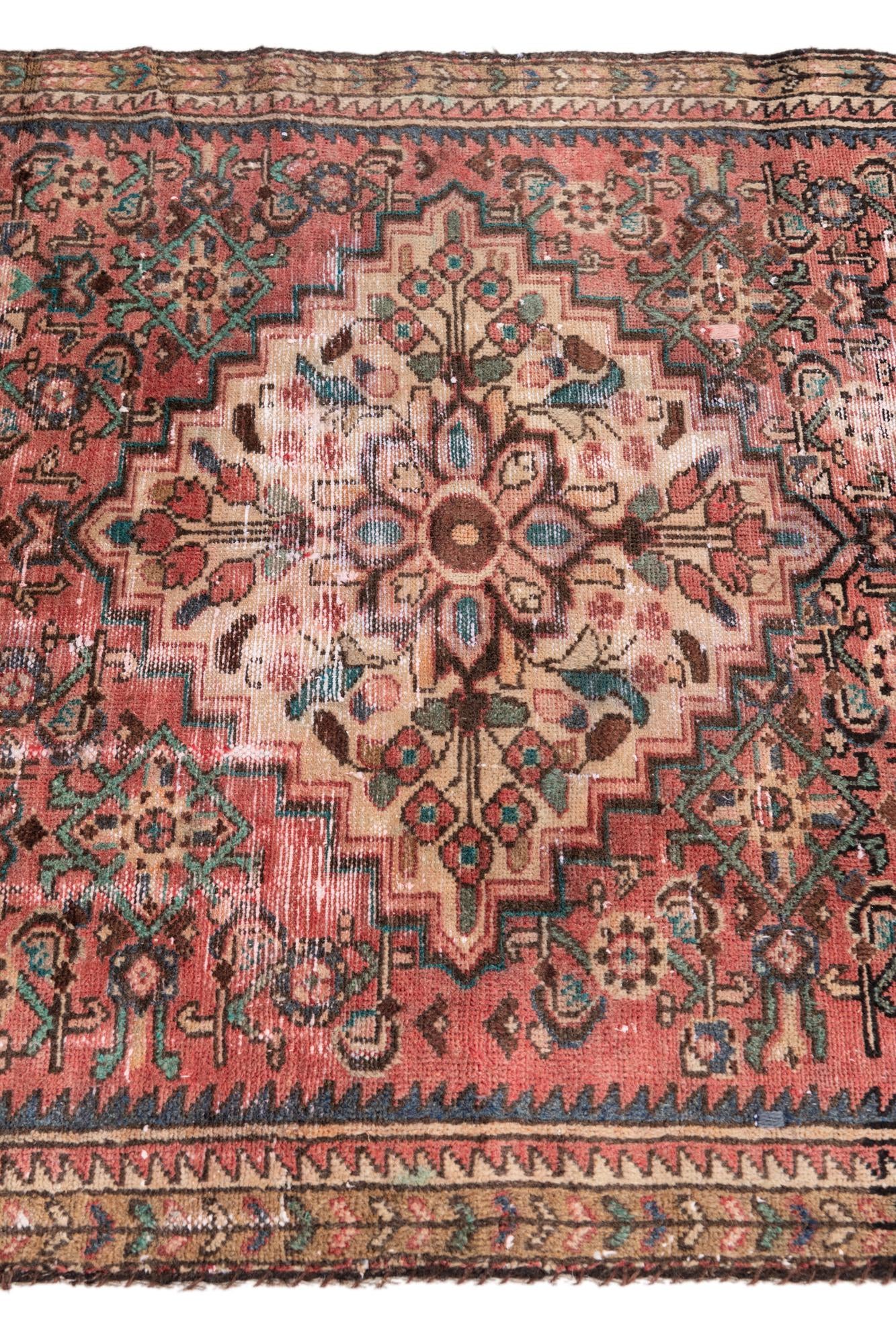 3' 7 x 6' 5 Hand Knotted Ultra Vintage Persian Wool Rug