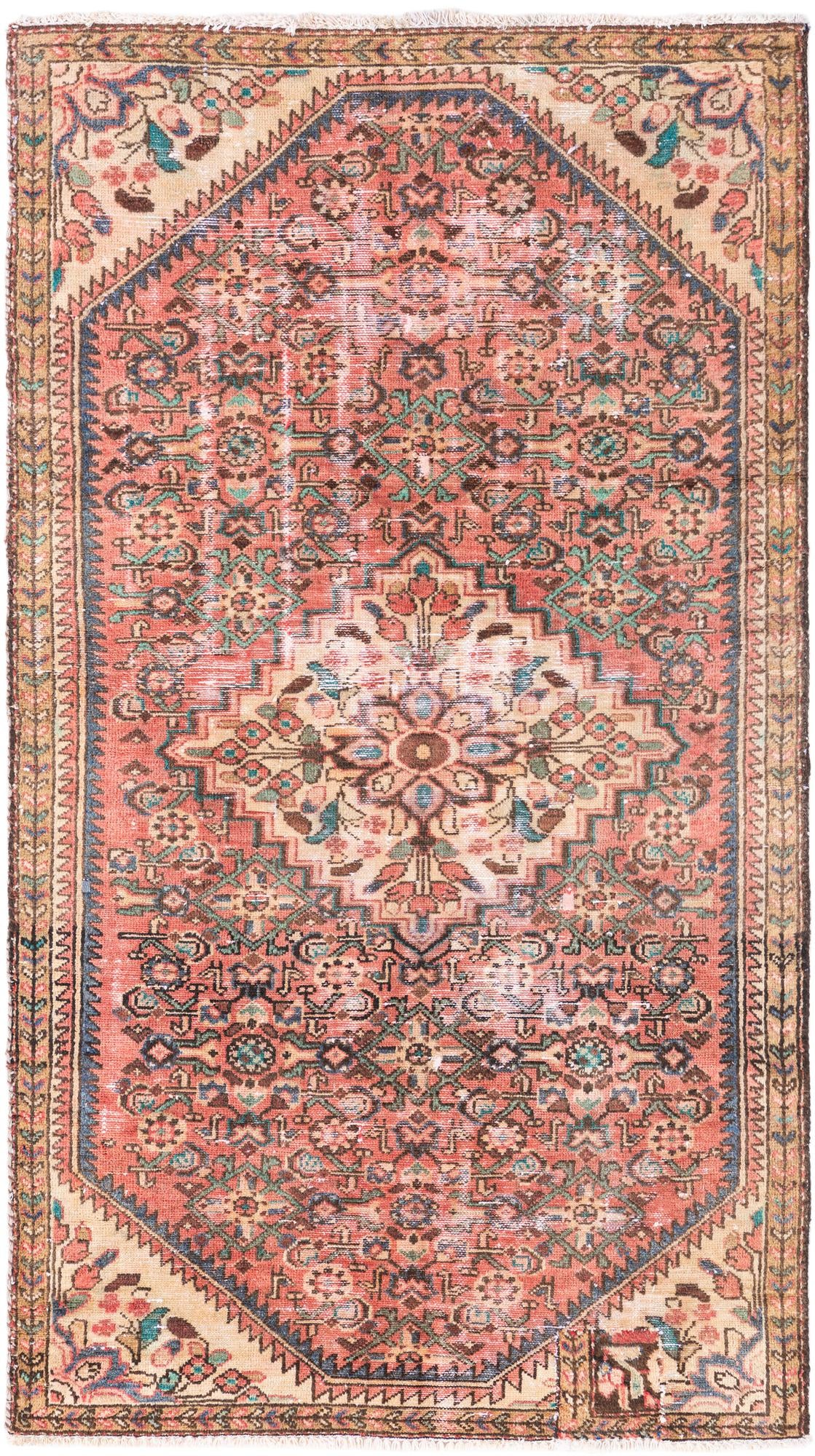 3' 7 x 6' 5 Hand Knotted Ultra Vintage Persian Wool Rug
